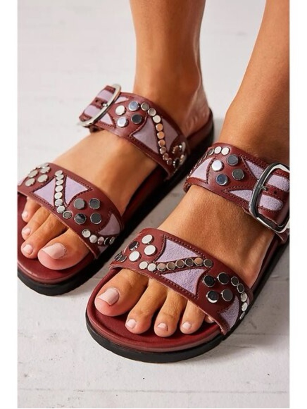 MSRP $158 Free People Revelry Studded Slide Sandals 6.5